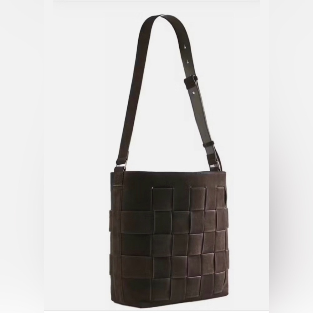 Kith Woven Oiled Suede Tote Bag In Incognito Brown